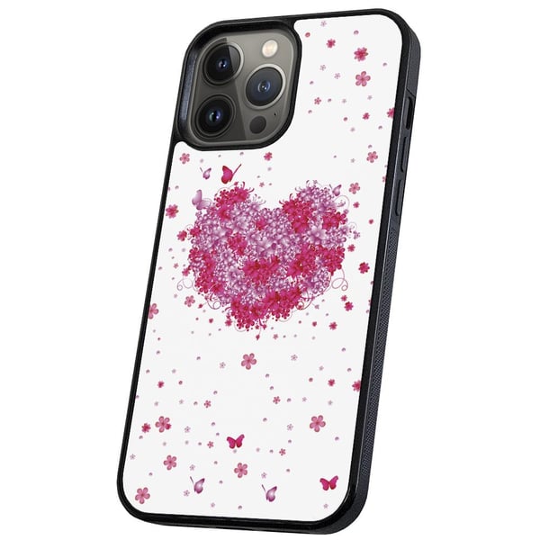iPhone 14 Pro Max - Cover/Mobilcover Blomsterhjerte