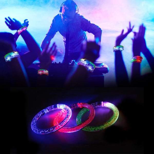3-Pak - Glowsticks - Blinkende LED Armbånd