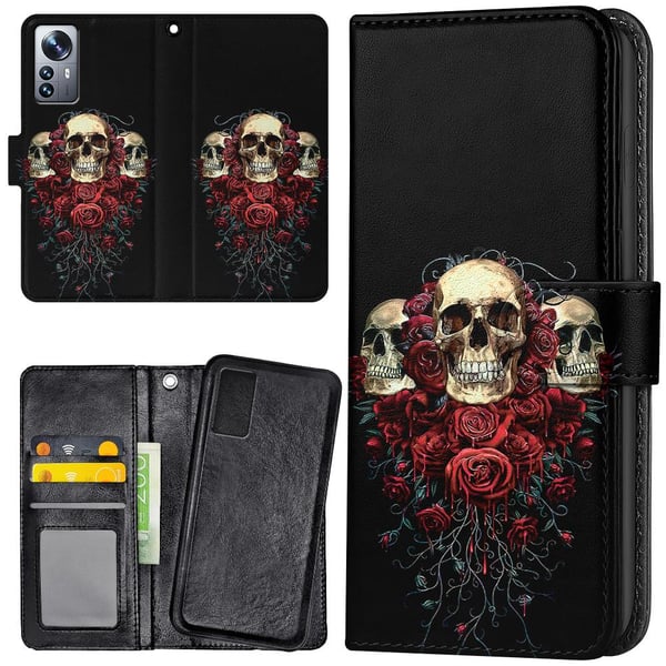 Xiaomi 12 Pro - Lommebok Deksel Skulls