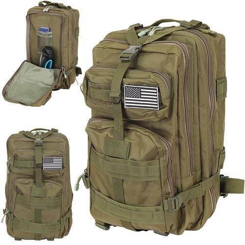 Militærveske / Ryggsekk i Nylon, Grønn - 35 Liter
