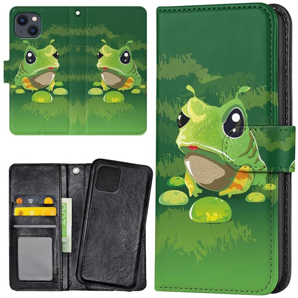 iPhone 14/15 Plus - Lommebok Deksel Frosk
