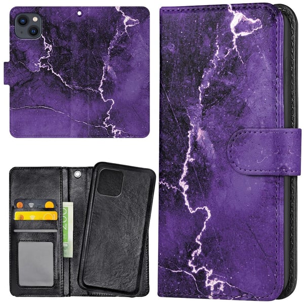 iPhone 14/15 Plus - Lommebok Deksel Marmor