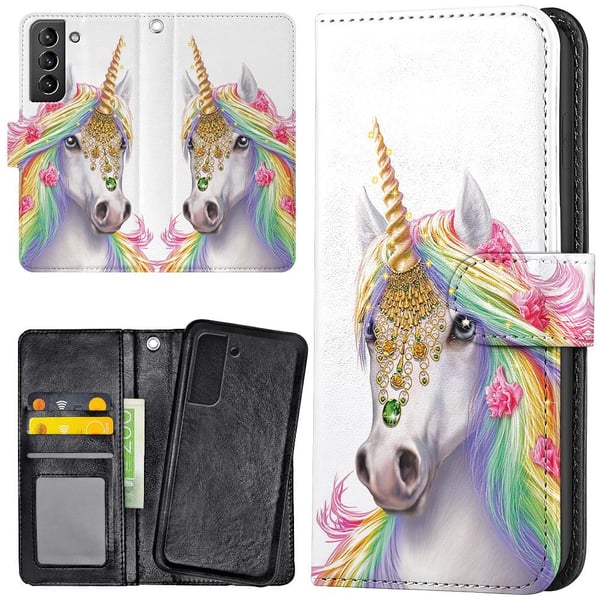 Samsung Galaxy S21 - Lommebok Deksel Unicorn/Enhjørning Samsung Galaxy S21 - Lommebok Deksel Unicorn/Enhjørning