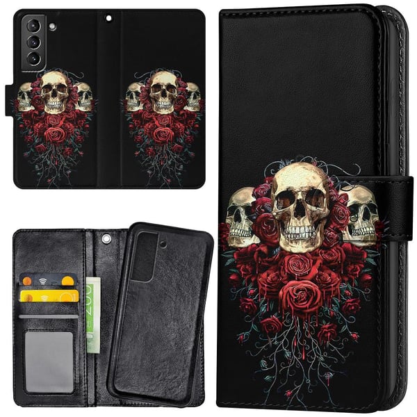 Samsung Galaxy S22 - Lompakkokotelo/Kuoret Skulls Samsung Galaxy S22 - Lompakkokotelo/Kuoret Skulls