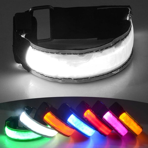 Genopladeligt Refleks - LED Armbånd / Refleksbånd der Lyser - Grön