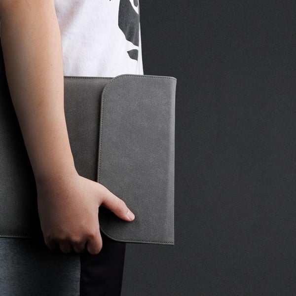 13,3" Laptop Sleeve / Computertaske / Macbook - Læder - Grey