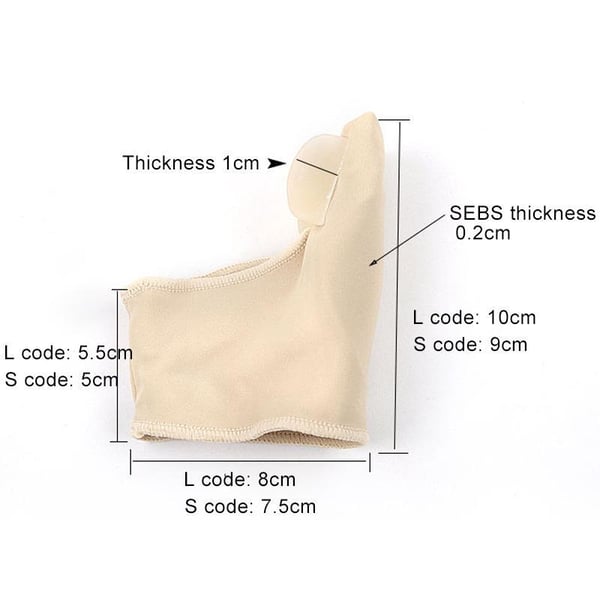 Hallux Valgus / Varvaserottaja - Tukemaan isovarvasta - Small (Svart)