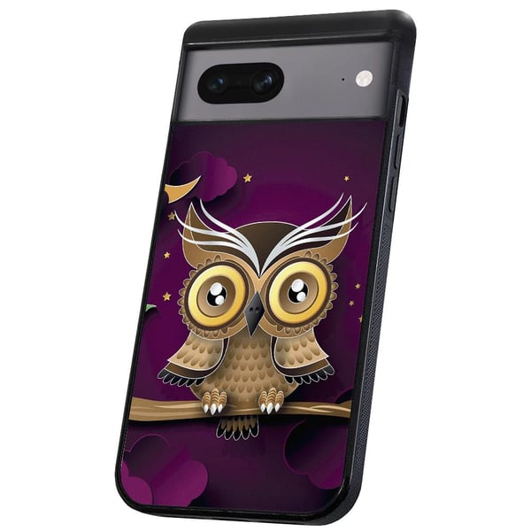Google Pixel 7 - Cover/Mobilcover Lysbrun Ugle
