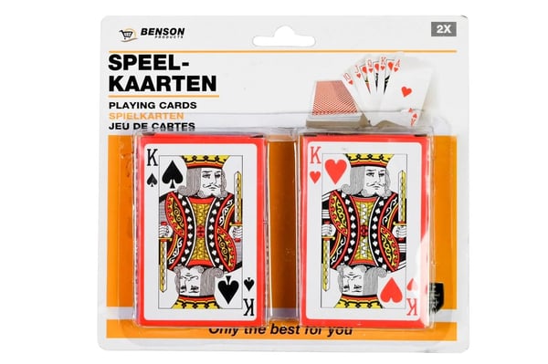 2-Kpl Korttipakka muovipäällysteellä / Korttipeli / Pelikortit –Pokeri