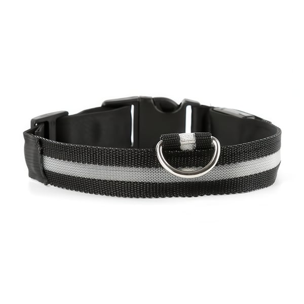 LED Hundehalsbånd Oppladbart / Refleks & Halsbånd til Hund - S - Svart