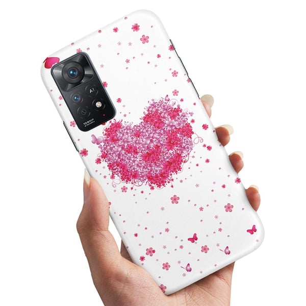 Cover / Mobilcover til Xiaomi Redmi Note 11 - Blomsterhjerte