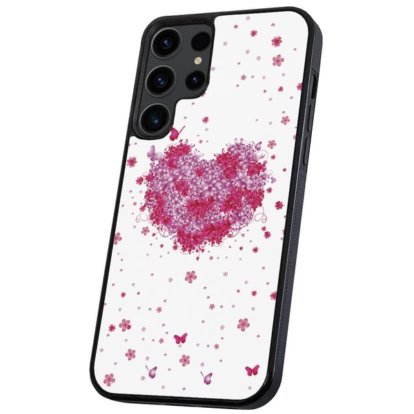 Samsung Galaxy S23 Ultra - Deksel/Mobildeksel Blomsterhjerte