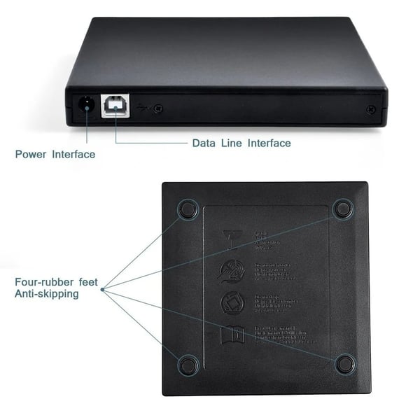 Ekstern DVD/CD-Brænder USB 2.0 Slim til Computer