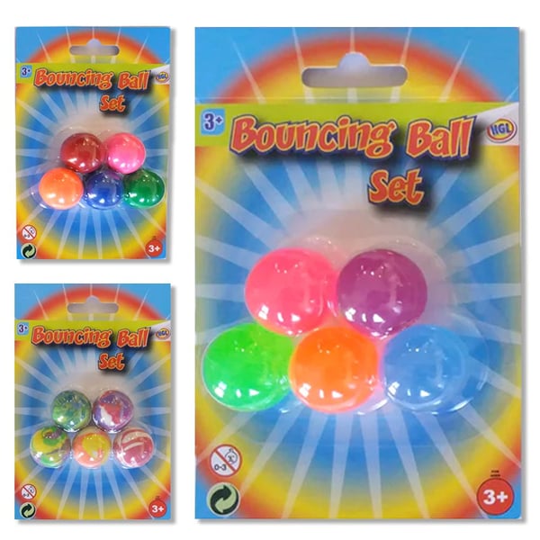 5-Pak - Sprettballer / Gummiballer - 2 cm