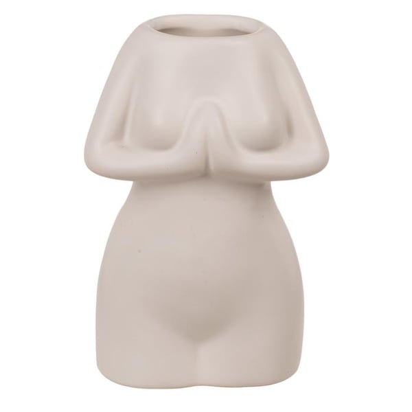 Vase / Keramikvase - Kvindekrop - Beige