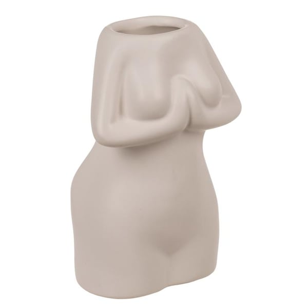 Vase / Keramikvase - Kvindekrop - Beige