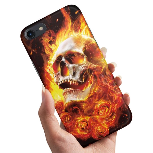 Cover / Mobilcover til iPhone 7 / 8 / SE - Burning Skull