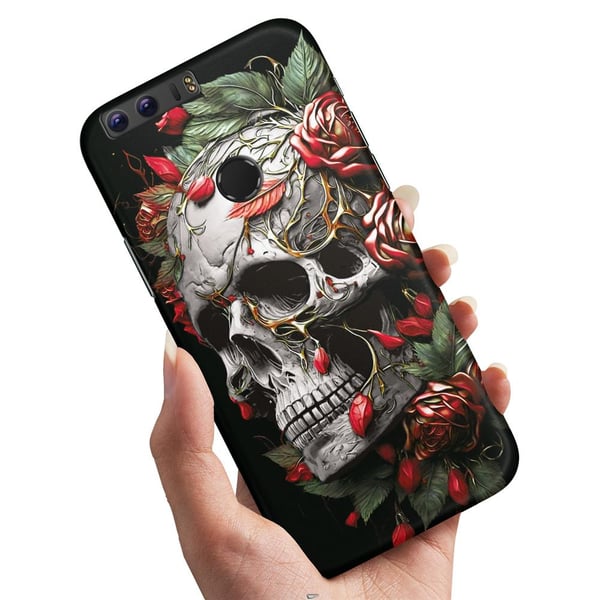 Cover / Mobilcover til Huawei Honor 8 - Skull Roses