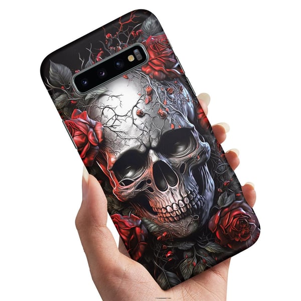 Deksel / Mobildeksel til Samsung Galaxy S10e - Skull Roses