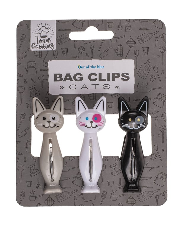 3-Pak - Poseklype - Klips til pose – Katt