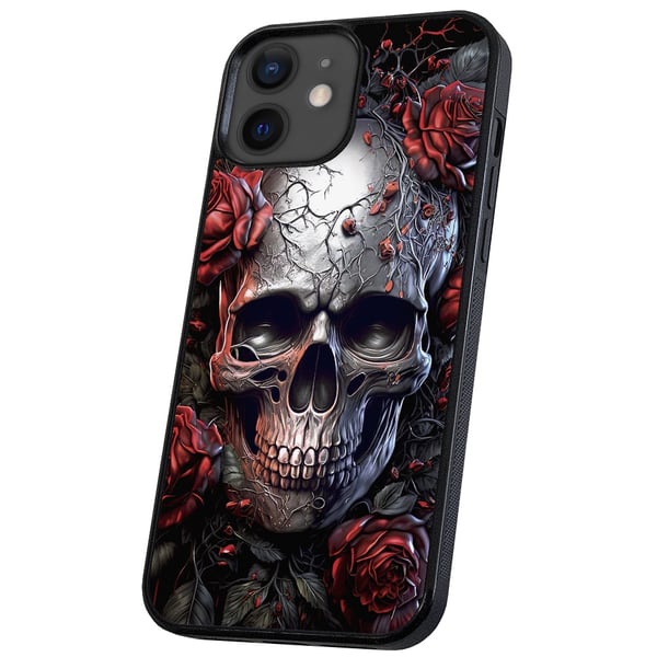 iPhone 12/12 Pro - Cover/Mobilcover Skull Roses