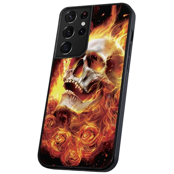 Samsung Galaxy S21 Ultra - Cover/Mobilcover Burning Skull