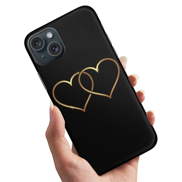 Deksel / Mobildeksel til iPhone 15 - Double Hearts