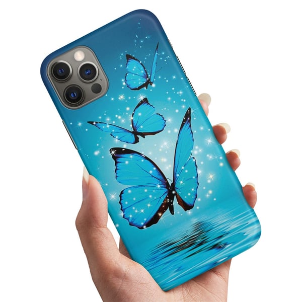 Cover / Mobilcover til iPhone 15 Pro Max - Glitrende Sommerfugle