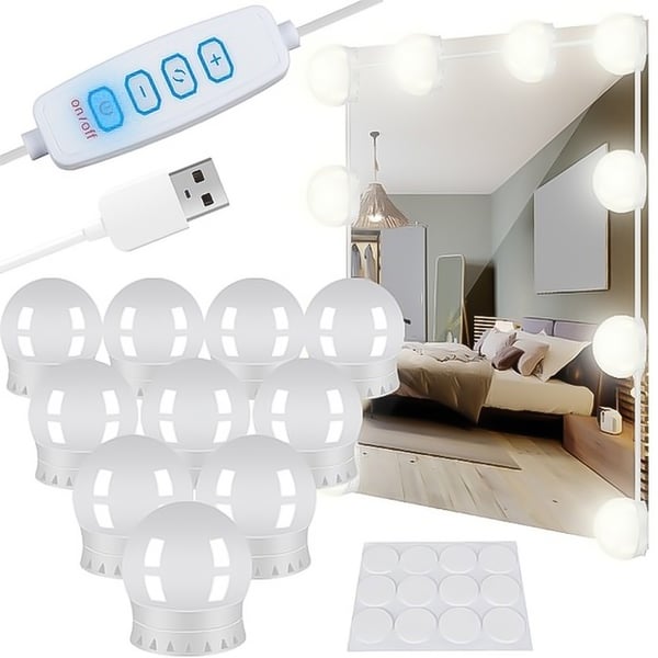 LED-lys til Makeup Spejl Makeup bord - Monteres rundt spejlet LED-lys til Makeup Spejl Makeup bord - Monteres rundt spejlet