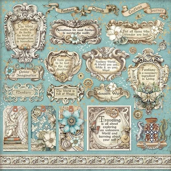 Paper Pad Stamperia 12x12 Tum - Sir Vagabond in Fantasy World