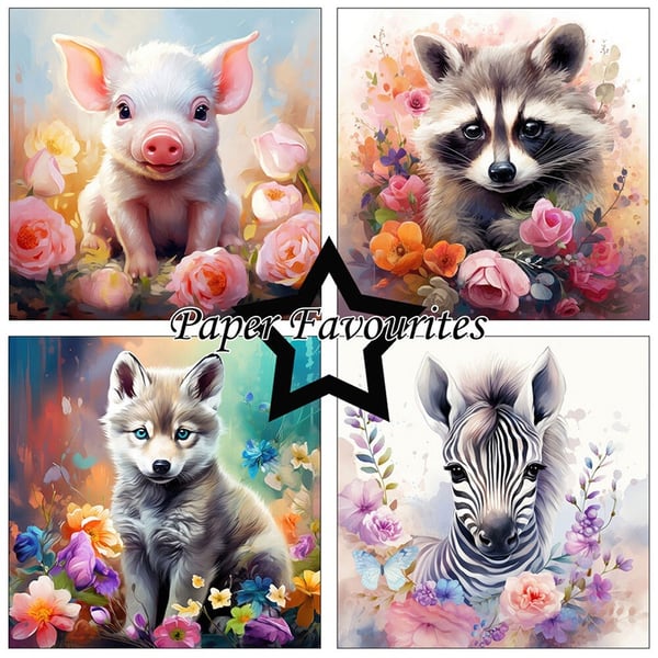 Paper Pad 12x12 - Paper Favourites - Baby Animals