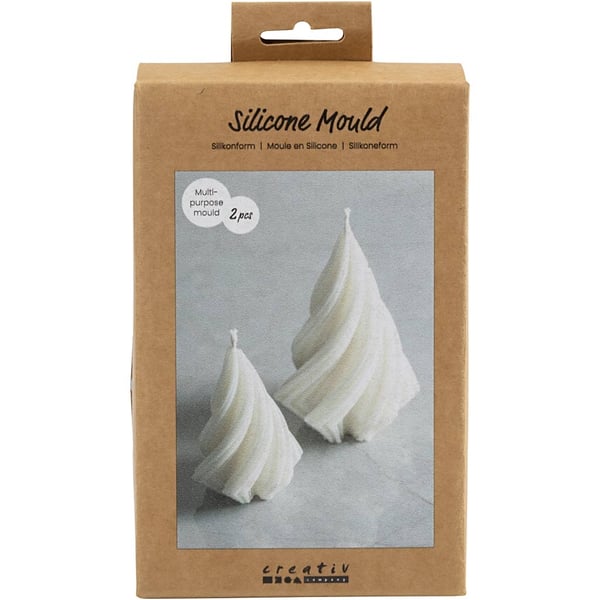 Silikonform Gjutform - Julgranar Swirl - 2 st