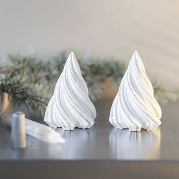 Silikonform Gjutform - Julgranar Swirl - 2 st