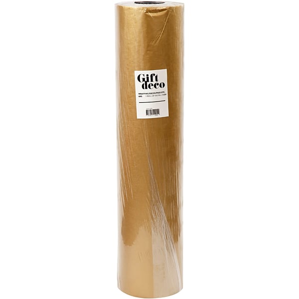 Presentpapper Guld - 100 meter - Bredd: 50 cm