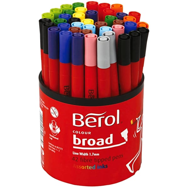 Berol Colourbroad - Mixade Färger - Spets: 1,2 mm - 42 st