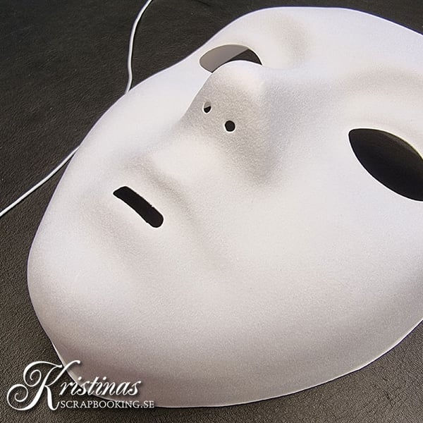 Helmasker - H: 17,5 cm - B: 14 cm - Vit - 12 st