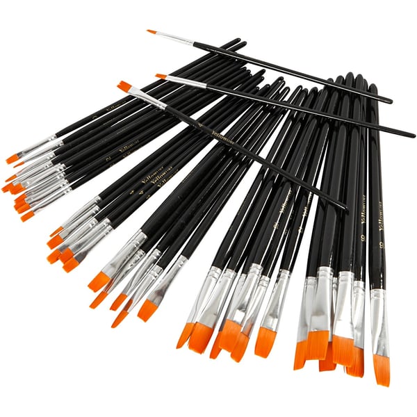 Pensel Set Platta - Yellow Line nr. 0 - 16 - Totalt 36 st