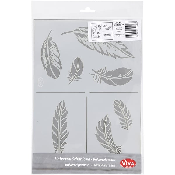 Schablon Viva Decor - Fjäder - A4