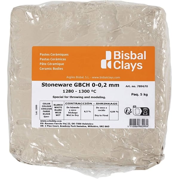 Stengodslera till Keramik Råvit - Bisbal Clays - 5 kg