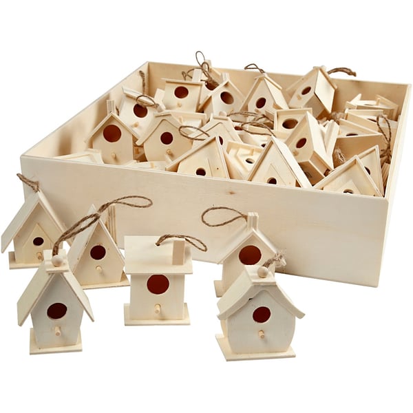 Fågelholkar mini - Poppel - H: 7 cm - 60 st