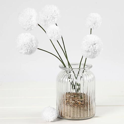 Genomskinlig Vas - 6 st - Räfflat Glas - Höjd: 14,5 cm