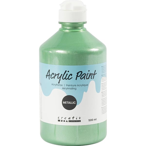 Akrylfärg Metallisk Pärlemo - 500 ml - Ljusgrön