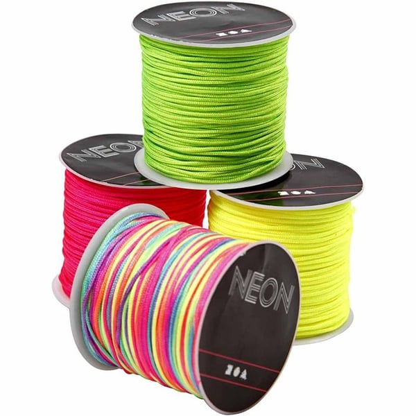 Knytsnöre - 1 mm - Neonfärger - 8 st x 28 meter