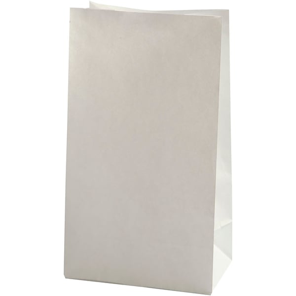 Papperspåsar - 15 x 9 x 27 cm - 46 g - Vit - 100 st