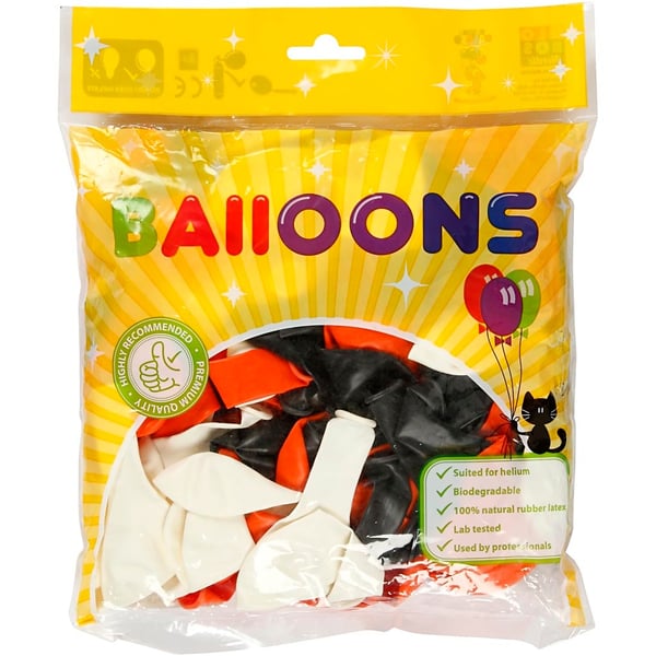 Ballonger Halloween - dia. 23-26 cm - Runda - 100 mixade