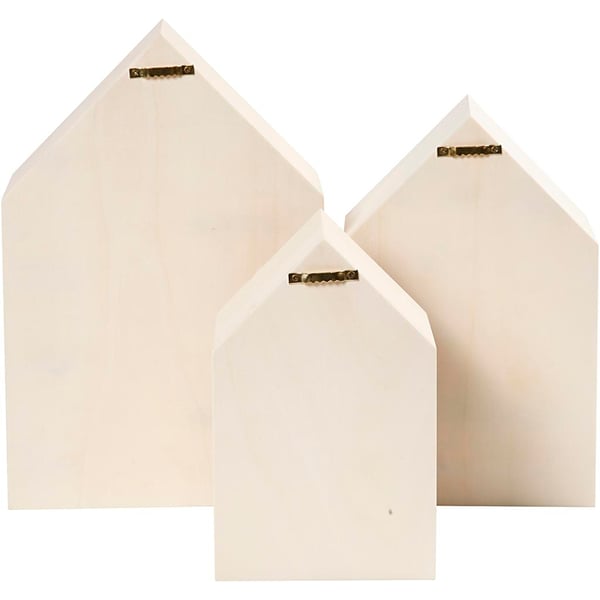 Förvaringslådor - Plywood - H: 20,3+25,3+31 cm - 3 st