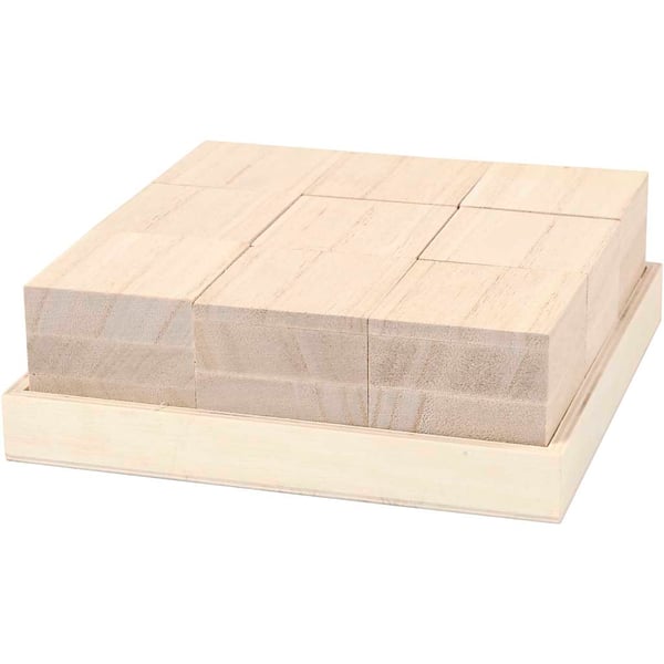 Träklossar - 4 x 4 x 4 cm - Kejsarträd - 9 st