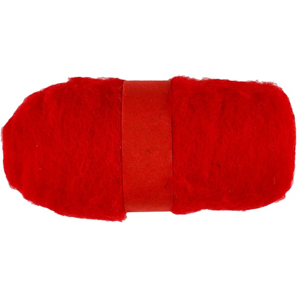 Kardad ull Nepal - Röd - 100 g
