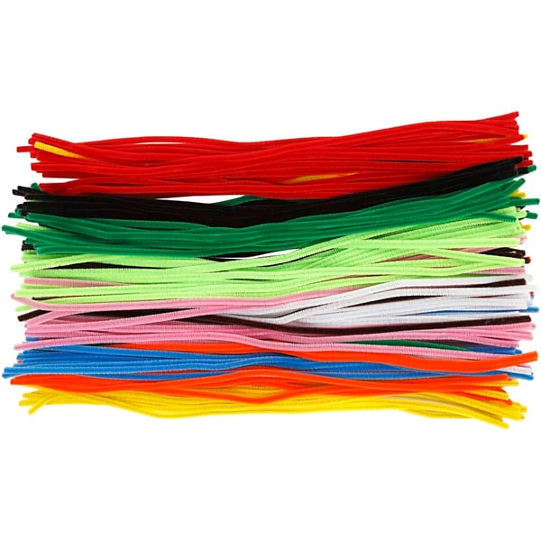 Storpack Extra Långa Piprensare 6 mm x 45 cm - 200 mixade
