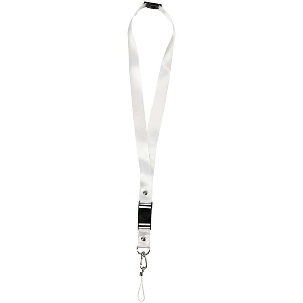 Nyckelband - Längd 53 cm - Bredd 2 cm - Vit - 5 st